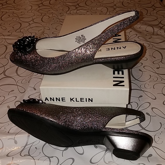 💃HP🎉NIB ANNE KLEIN METALLIC PEEP TOE SLINGBACKS! - Picture 3 of 7